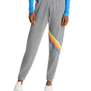 Aviator Nation Women's Gray Chevron Sweatpants